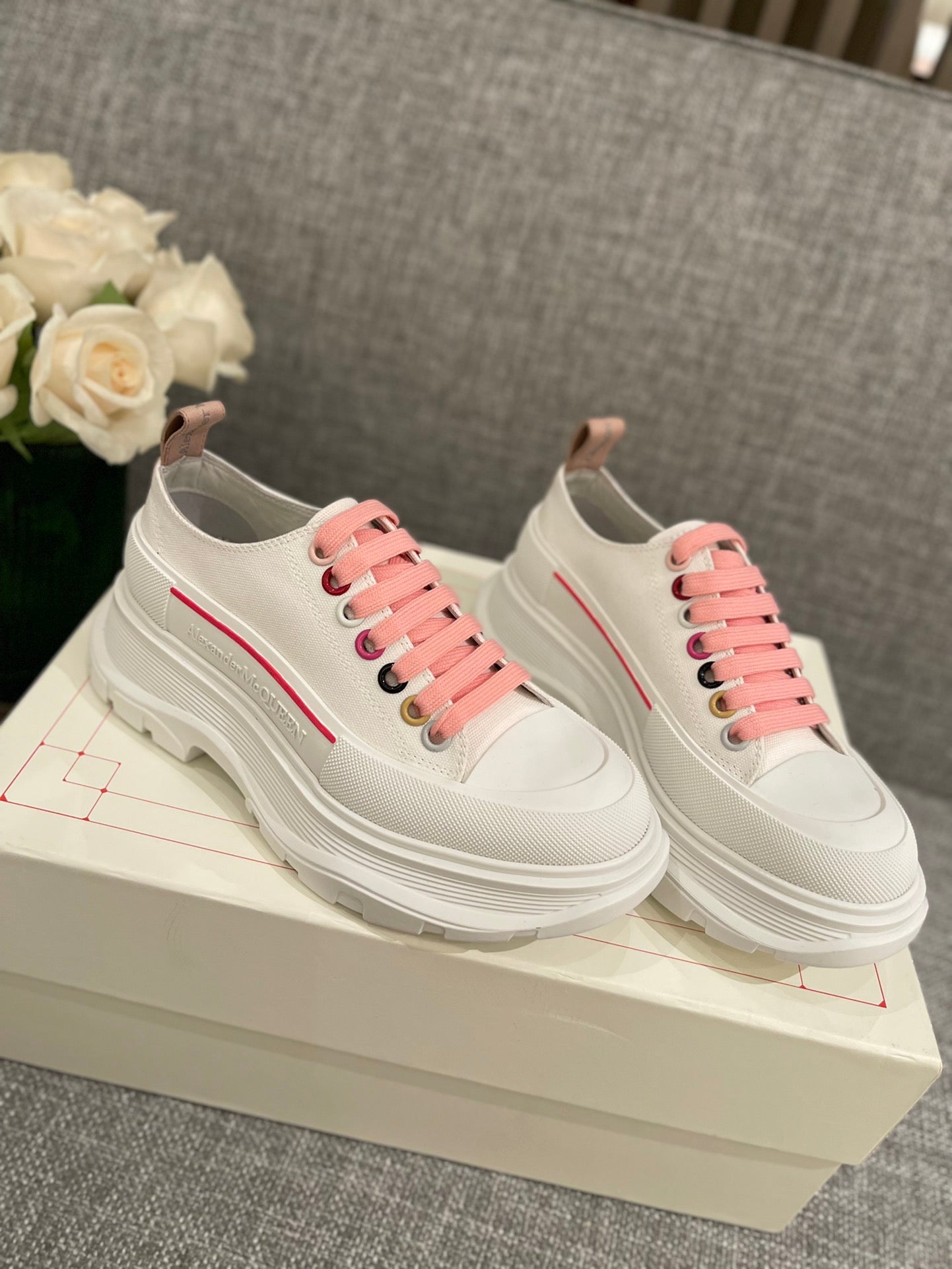 【新色高版本】 女Mcq厚底帆布休閒鞋//小羊裡//tpu橡膠組合size35-39/40不退換