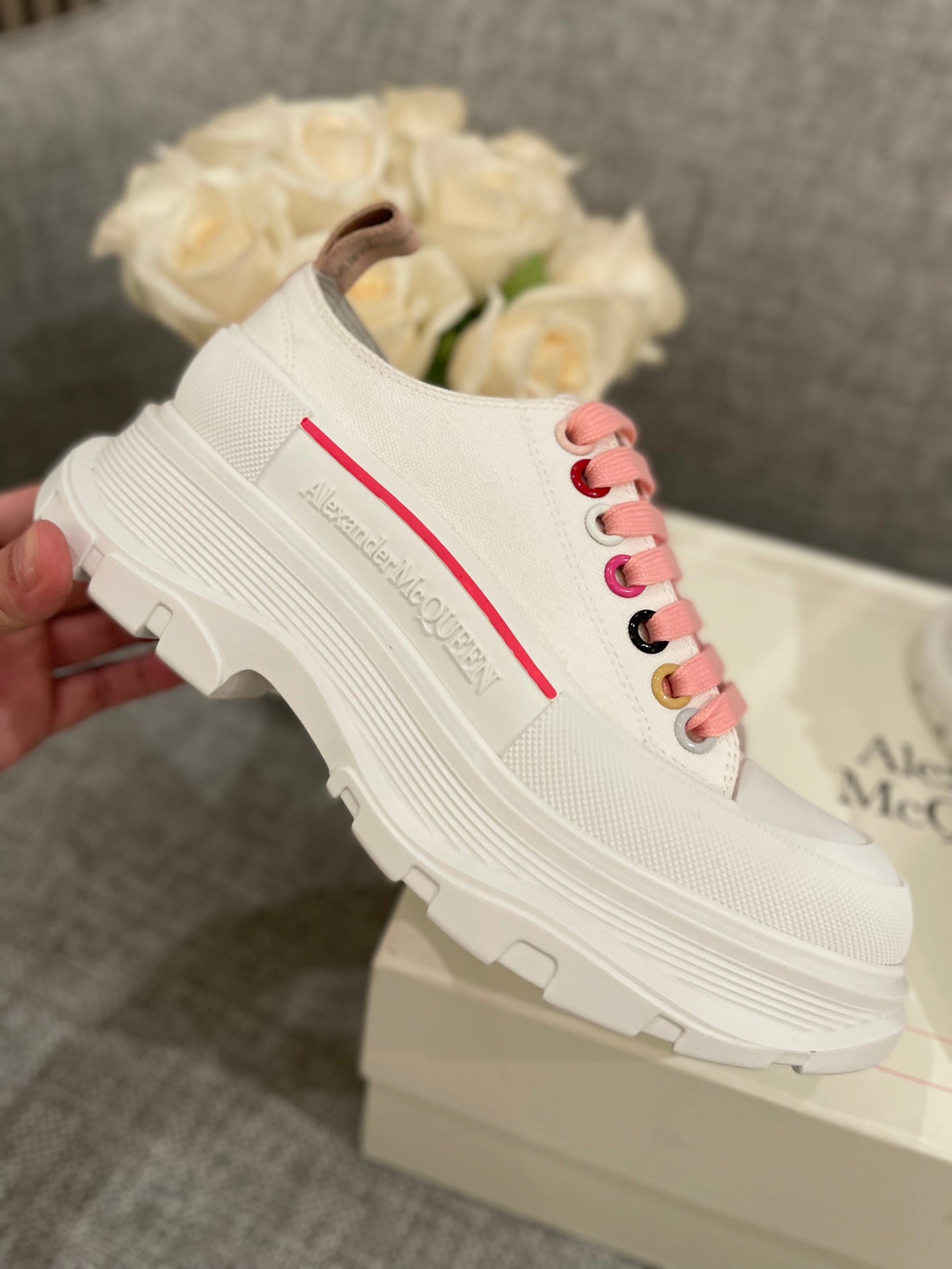 【新色高版本】 女Mcq厚底帆布休閒鞋//小羊裡//tpu橡膠組合size35-39/40不退換