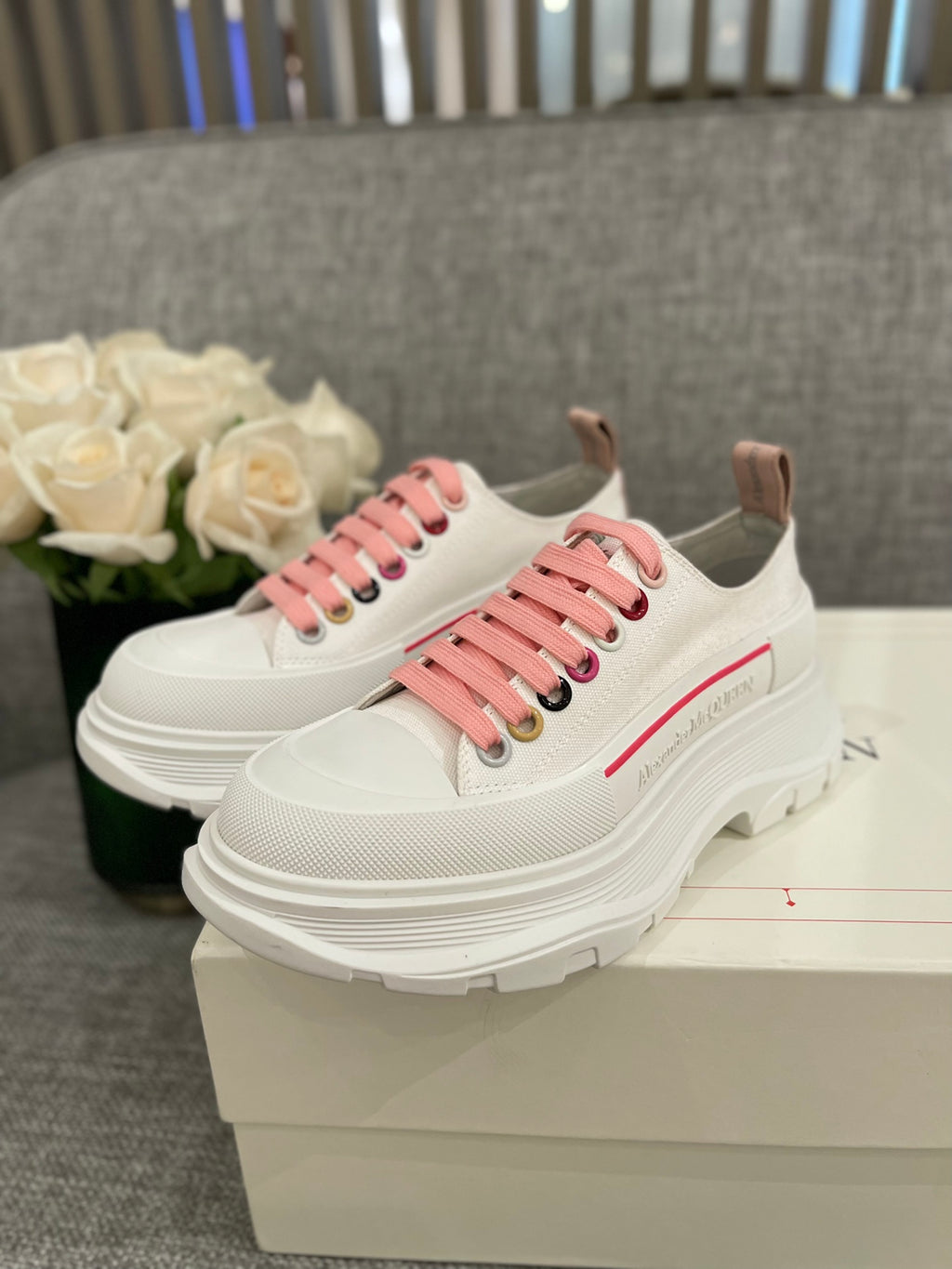 【新色高版本】 女Mcq厚底帆布休閒鞋//小羊裡//tpu橡膠組合size35-39/40不退換