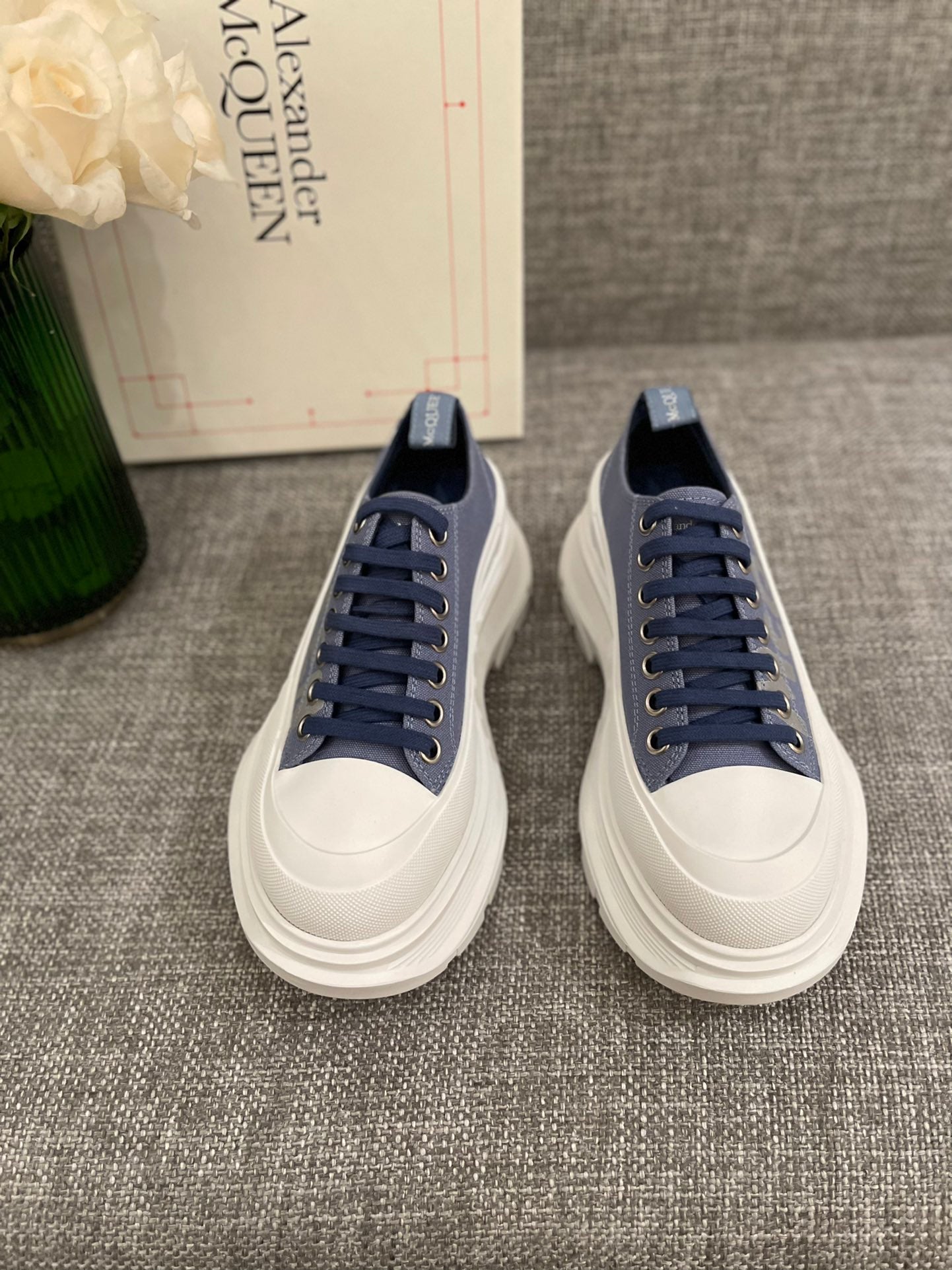 【反光高版】 女p🌟 男p🌟 Mcq厚底帆布休閒鞋//小羊裡//tpu橡膠組合size35-39/40不退換