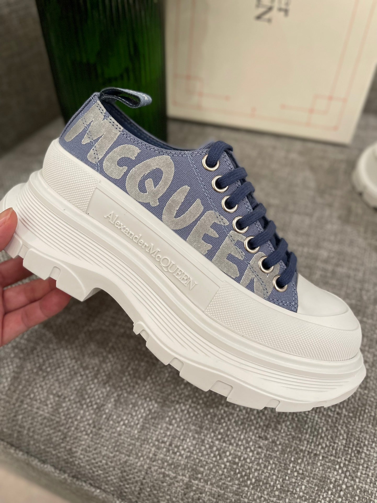 【反光高版】 女p🌟 男p🌟 Mcq厚底帆布休閒鞋//小羊裡//tpu橡膠組合size35-39/40不退換