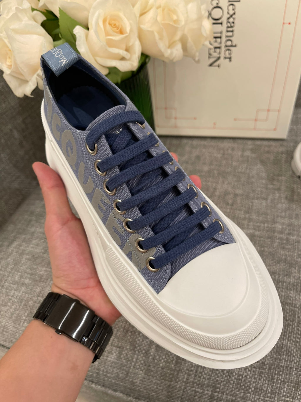 【反光高版】 女p🌟 男p🌟 Mcq厚底帆布休閒鞋//小羊裡//tpu橡膠組合size35-39/40不退換
