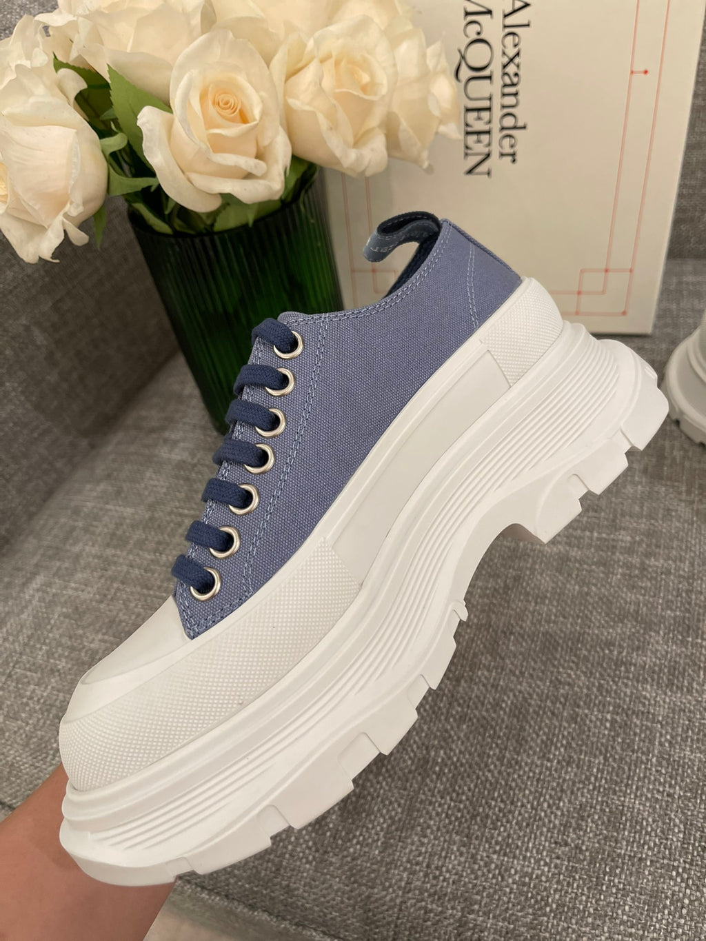 【反光高版】 女p🌟 男p🌟 Mcq厚底帆布休閒鞋//小羊裡//tpu橡膠組合size35-39/40不退換