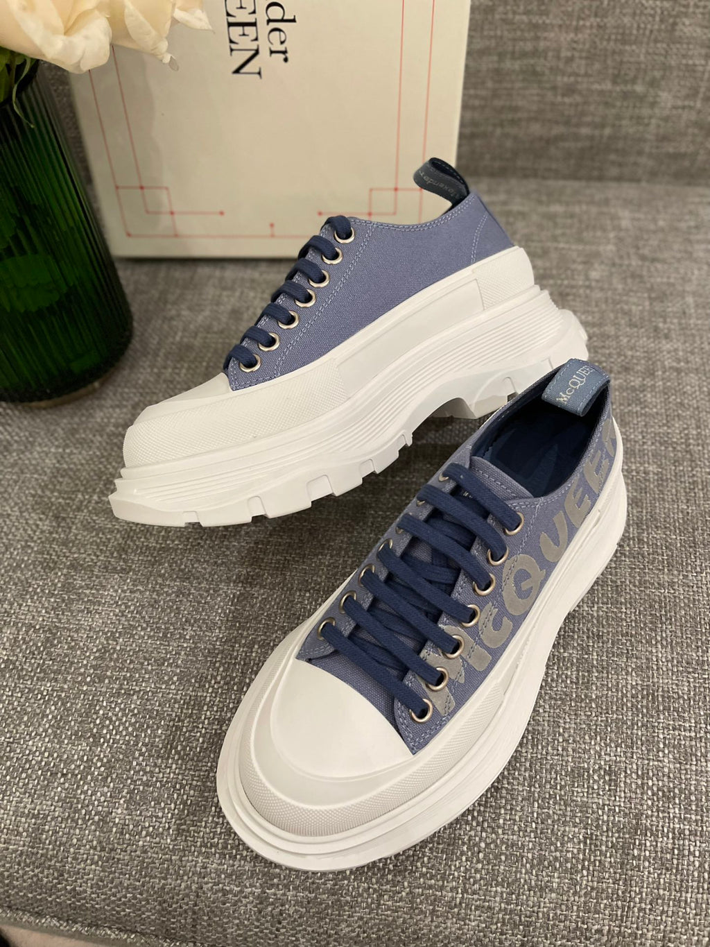 【反光高版】 女p🌟 男p🌟 Mcq厚底帆布休閒鞋//小羊裡//tpu橡膠組合size35-39/40不退換