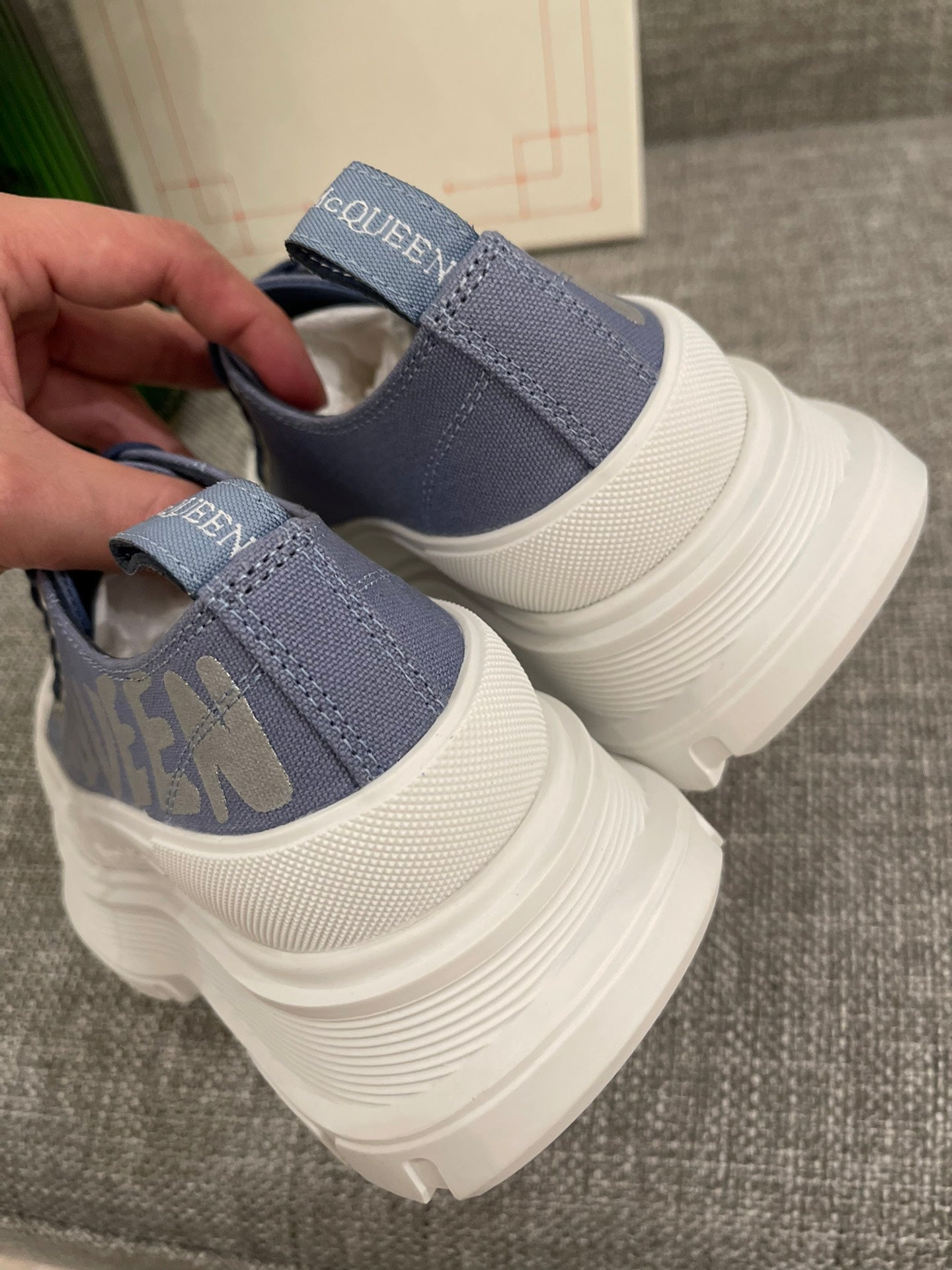 【反光高版】 女p🌟 男p🌟 Mcq厚底帆布休閒鞋//小羊裡//tpu橡膠組合size35-39/40不退換