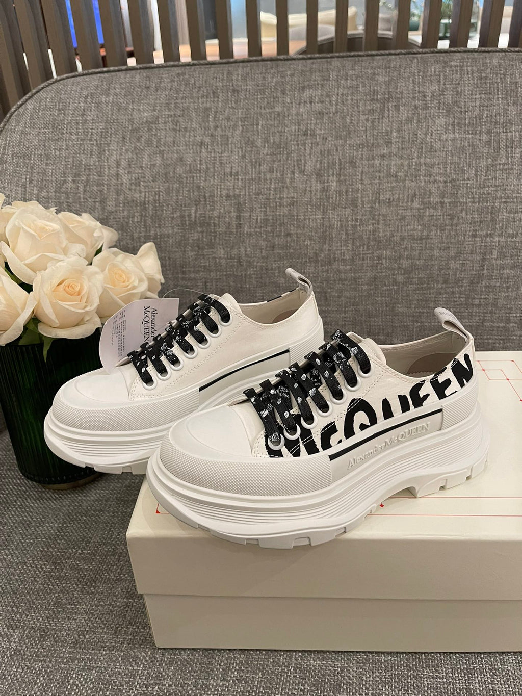 女p🌟男p🌟 Mcq厚底帆布休閒鞋//小羊裡//tpu橡膠組合size35-44/45不退換