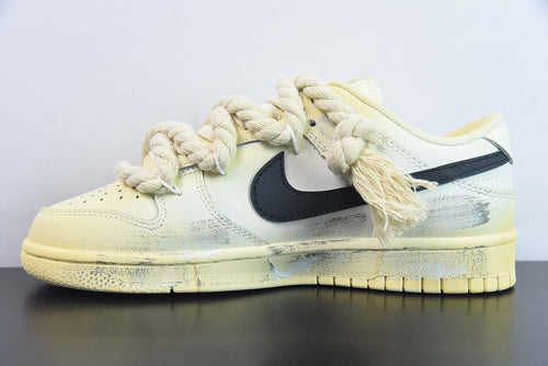 DSSF90649358 Nike Dunk Low"WhiteSail' 熱浪製造氧化做舊麻繩綁帶浸染沙漠低筒板鞋女款米白色尺碼：35.5-47.5 貨號：DD1503-121
