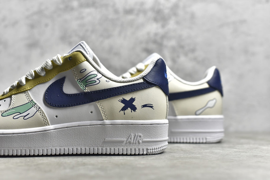 # 公司級NK Air Force 1 空軍一號黃手繪官方同步原廠中底鋼印、拉幫完美官方貨號：315115-113 SIZE：36 36.5 375 36.5 375 36. 42.5 43 44 44.5 45