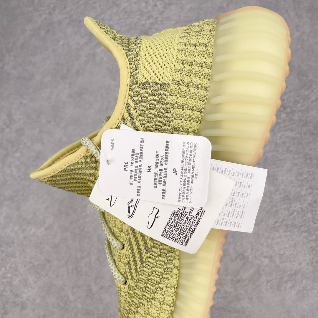 純原版Yeezy Boost 350 V2 丁黃滿天星貨號：FV3255全套原楦原紙版原鞋開模完美打造採用辰元飛織魚絲網原廠面非進口機台大底原廠半透明RB巴斯夫滿釘大底原廠東莞百宏3M反光鞋帶質感一致原廠鑫成新粉原鞋墊LOGO膠漿印花鈦金針與高士馬克線針車精工打造一切遵循原廠指令單採購同源原材採購全套原廠進口材料原紙版原楦頭一切同源公司大幾率過驗混賣無壓力‼ ️