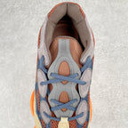 Yeezy 500 Desert Rat "Enflame" 藍橙配色GZ5541 圈內高階賣家首選完美零瑕疵沖正絕不翻車萬邦原廠翻毛、甩紋牛皮內置adiPRENE+減震科技全鞋包括內裡機台針車間距調整與原版一致原底模具"adiadiENE"字光墊樣效果