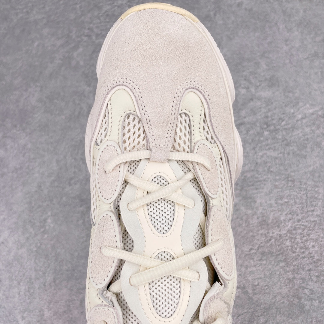 Yeezy 500 Desert Rat "Bone White"骨白配色FV3573 圈內高端賣家首選完美零瑕疵沖正絕不翻車萬邦原廠翻毛、甩紋牛皮內置adiPRENE+減震科技全鞋包括內裡機台針車間距調整與原版一致原底字墊樣卡