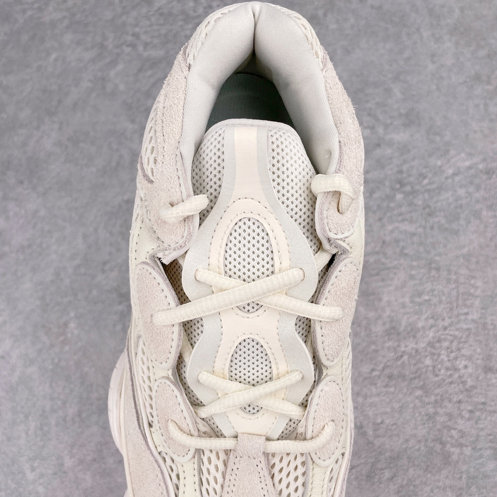 Yeezy 500 Desert Rat "Bone White"骨白配色FV3573 圈內高端賣家首選完美零瑕疵沖正絕不翻車萬邦原廠翻毛、甩紋牛皮內置adiPRENE+減震科技全鞋包括內裡機台針車間距調整與原版一致原底字墊樣卡