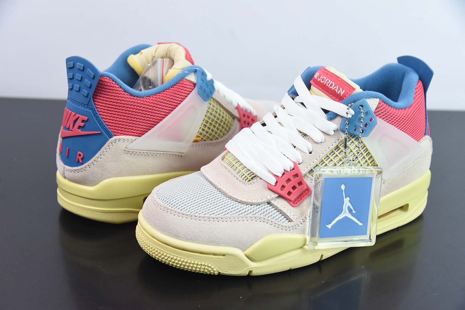 ONJ80291261 純原版Air Jordan 4 x Union LA AJ4 聯名Off Noir 粉紅藍貨號：DC9533-800 尺寸：36-47.5