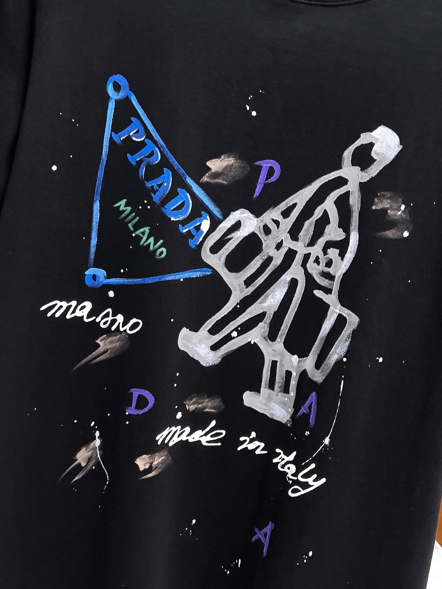 Prada【新品】2026SS春夏🆕 男女情侶款經典logo圖標設計短袖T卹簡約的時尚元素設計凸顯精簡,隸屬今夏高顏值單品. 客供優質針織棉面料,手感順滑細膩,著身的透氣舒適感無可挑剔.全新標誌皮質徽章縫製感染力強大,彰顯前衛獨特個性.時尚達人的必備單品.表達一絲不苟的時尚氣息. 顏色：白色黑色尺碼：S/M/L/XL/2XL S肩寬43胸圍104衣長67袖長21