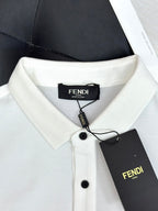 Fendi芬迪2025SS春夏新款網眼珠地polo衫，男士翻領商務休閒短袖Polo衫！商務休閒皆宜的百搭款式！ 尺寸：M-4XL