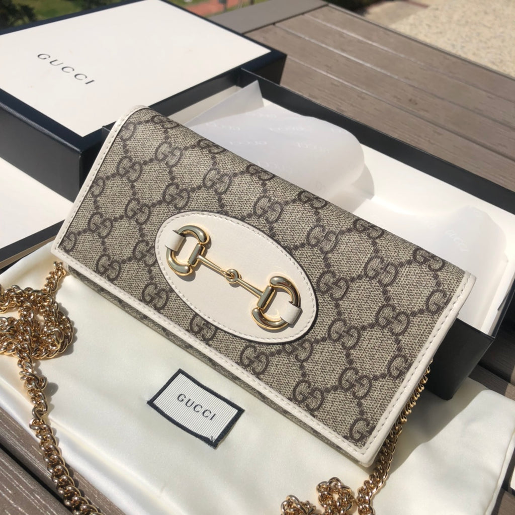 尺寸:19×10×4cm（05680898） Gucci海外渠道资源特供❗️1955系列马衔扣WOC链条包！