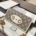 尺寸:19×10×4cm（05680898） Gucci海外渠道资源特供❗️1955系列马衔扣WOC链条包！