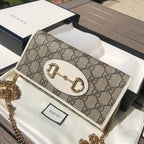 尺寸:19×10×4cm（05680898） Gucci海外渠道资源特供❗️1955系列马衔扣WOC链条包！
