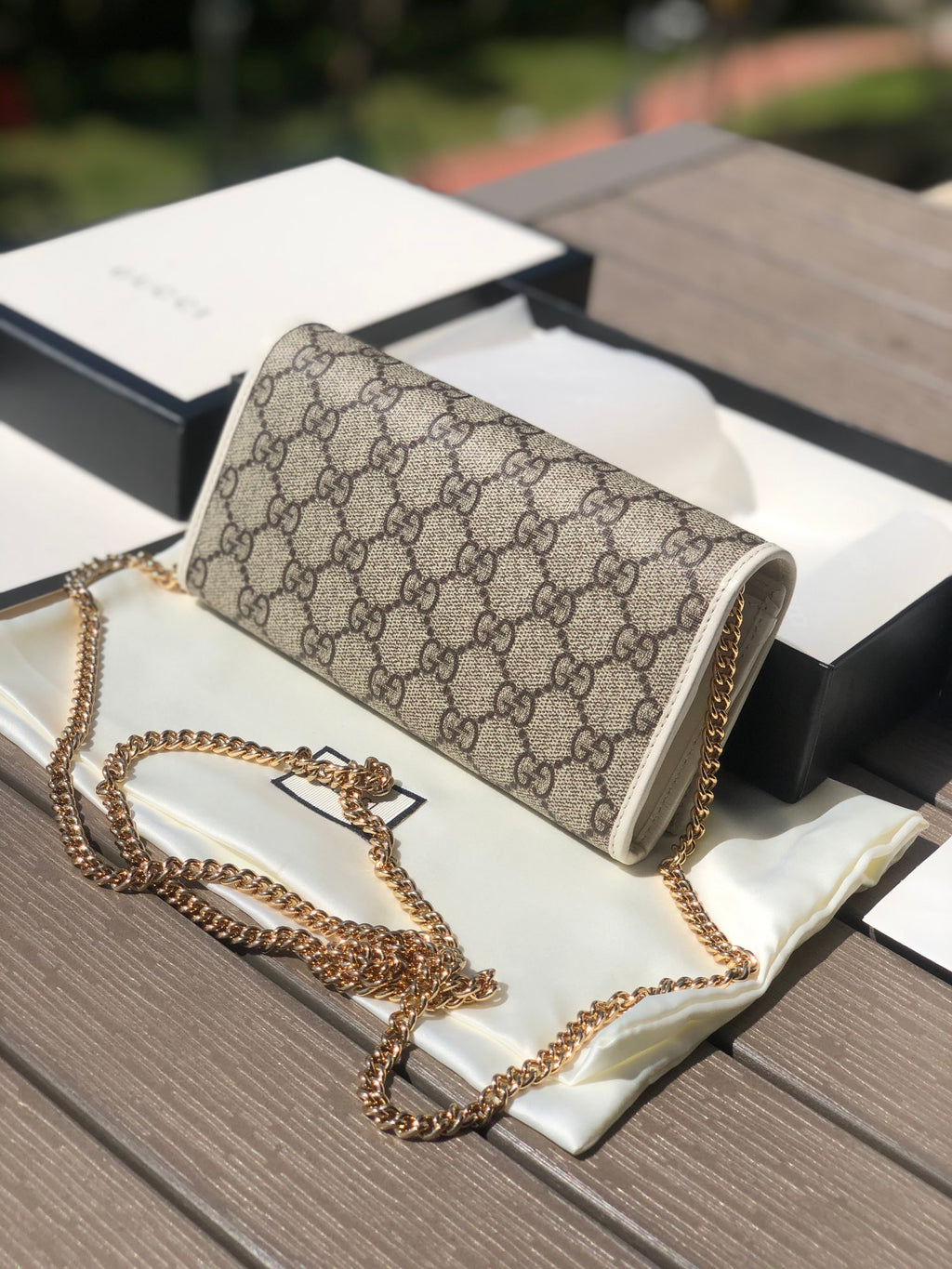 尺寸:19×10×4cm（05680898） Gucci海外渠道资源特供❗️1955系列马衔扣WOC链条包！