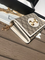 尺寸:19×10×4cm（05680898） Gucci海外渠道资源特供❗️1955系列马衔扣WOC链条包！