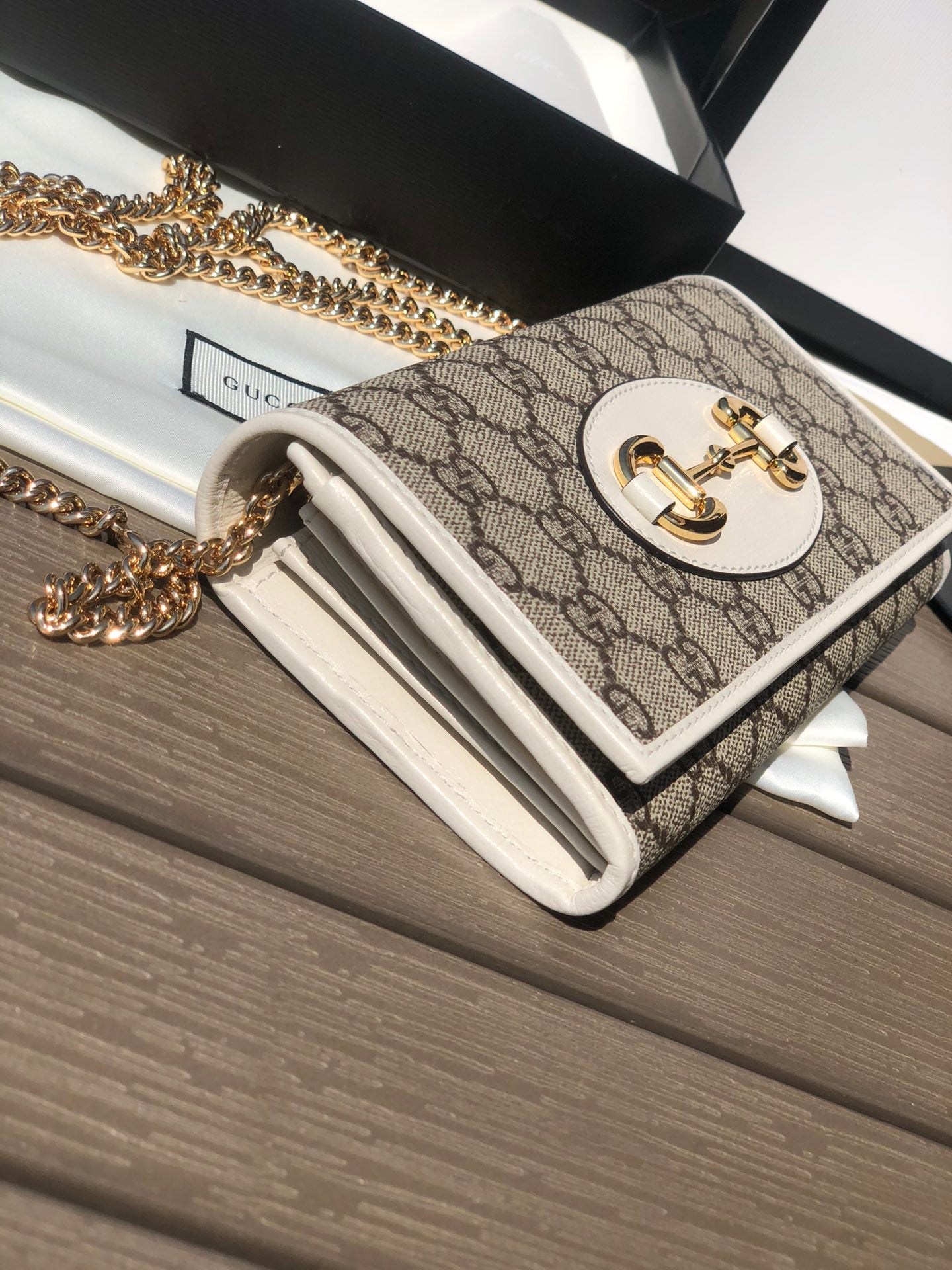 尺寸:19×10×4cm（05680898） Gucci海外通路資源特供❗️1955系列馬銜扣WOC鏈包！