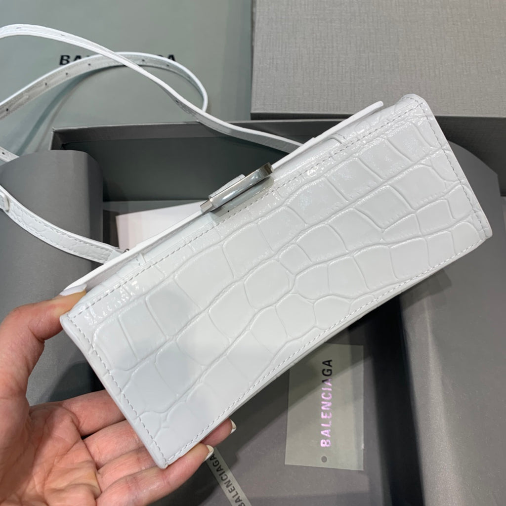 【mini號】💁🏿‍♀原單Balencia巴黎家，本季重磅【鱷魚白色】沙漏包，支持驗貨。尺寸：19-8-21cm#15640