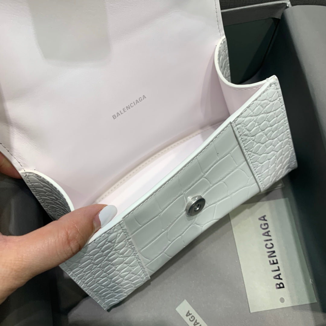 【mini號】💁🏿‍♀原單Balencia巴黎家，本季重磅【鱷魚白色】沙漏包，支持驗貨。尺寸：19-8-21cm#15640