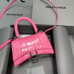 【mini號】💁🏿‍♀原單Balencia巴黎家，本季重磅【粉紅鱷魚】沙漏包，尺寸：19-8-21cm⚠#15640