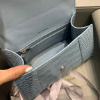 【小號】💁🏿‍♀原單Balencia巴黎家，本季重磅【鱷魚霧霾藍】沙漏包，尺寸：23-10-14cm⚠搜592833型號#15700