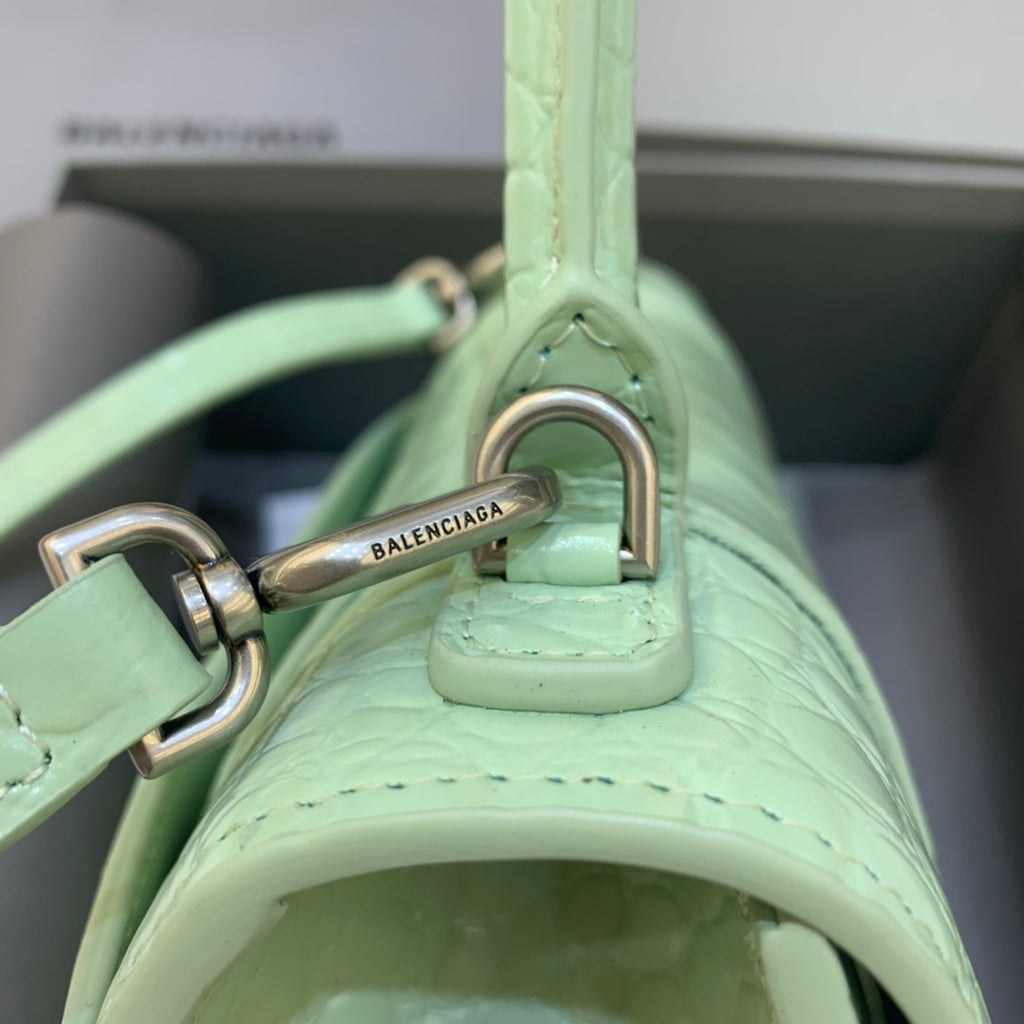 【小號】💁🏿‍♀原單Balencia巴黎家，本季重磅【鱷魚薄荷綠】沙漏包，支持驗貨。尺寸：23-10-14cm#15700