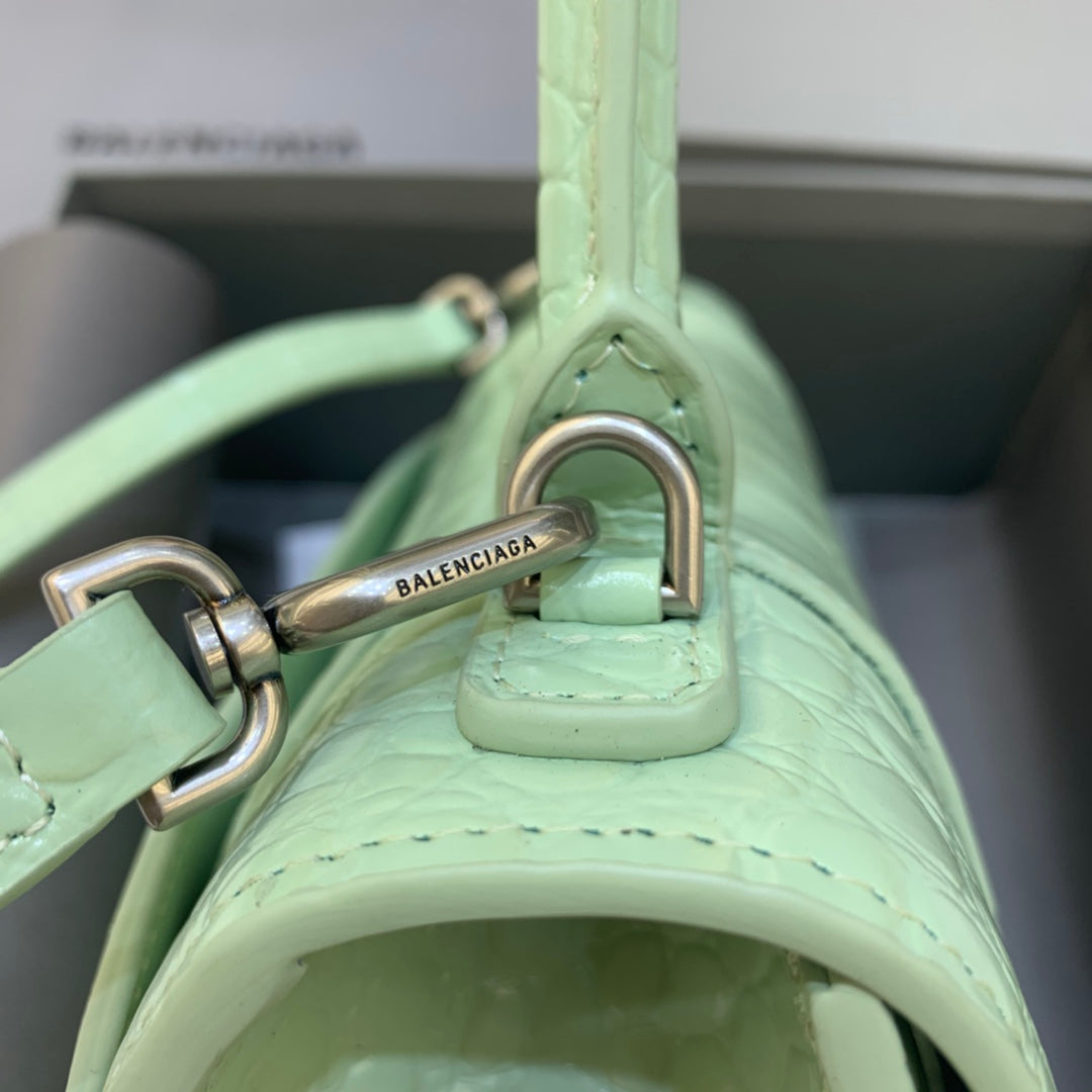 【小號】💁🏿‍♀原單Balencia巴黎家，本季重磅【鱷魚薄荷綠】沙漏包，支持驗貨。尺寸：23-10-14cm#15700