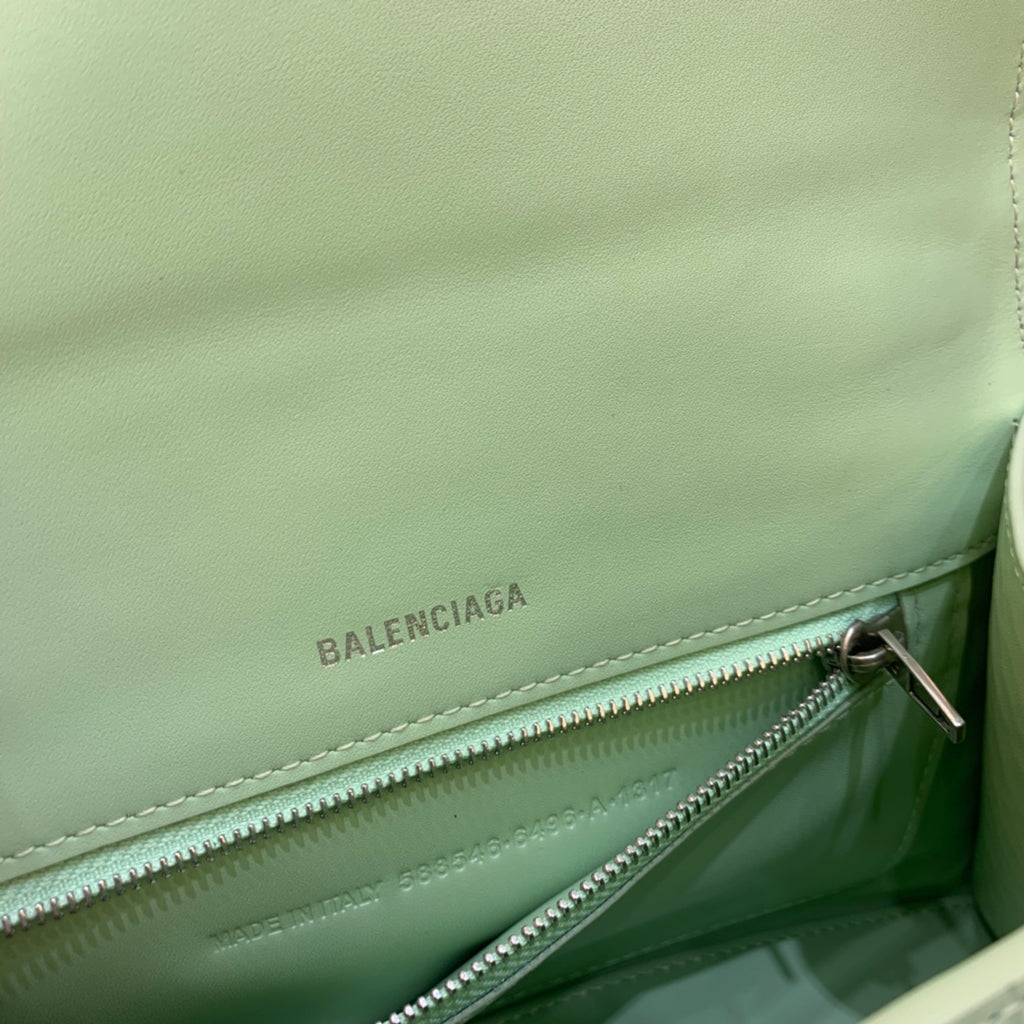 【小號】💁🏿‍♀原單Balencia巴黎家，本季重磅【鱷魚薄荷綠】沙漏包，支持驗貨。尺寸：23-10-14cm#15700