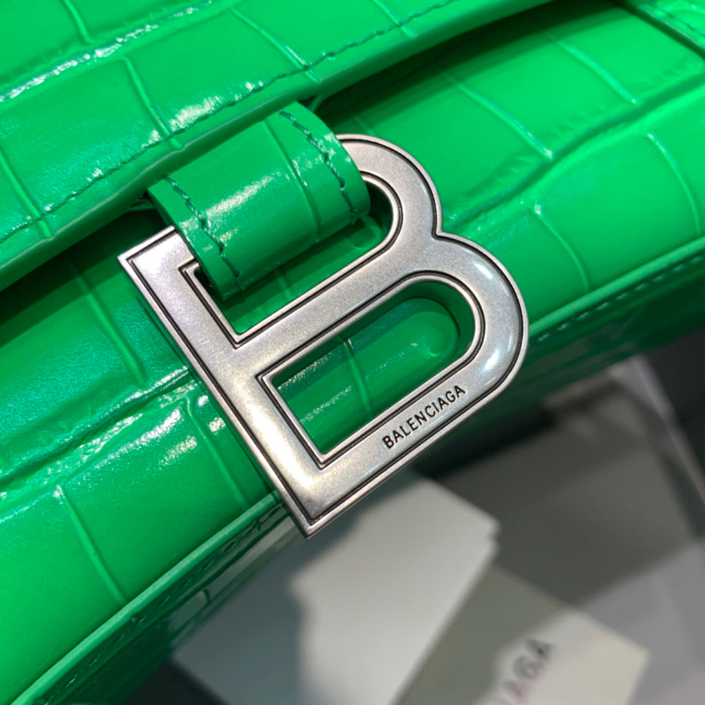 【小號】💁🏿‍♀原單Balencia巴黎家，本季重磅【鱷魚紋新綠】沙漏包，支持驗貨。尺寸：23-10-14cm⚠#15700