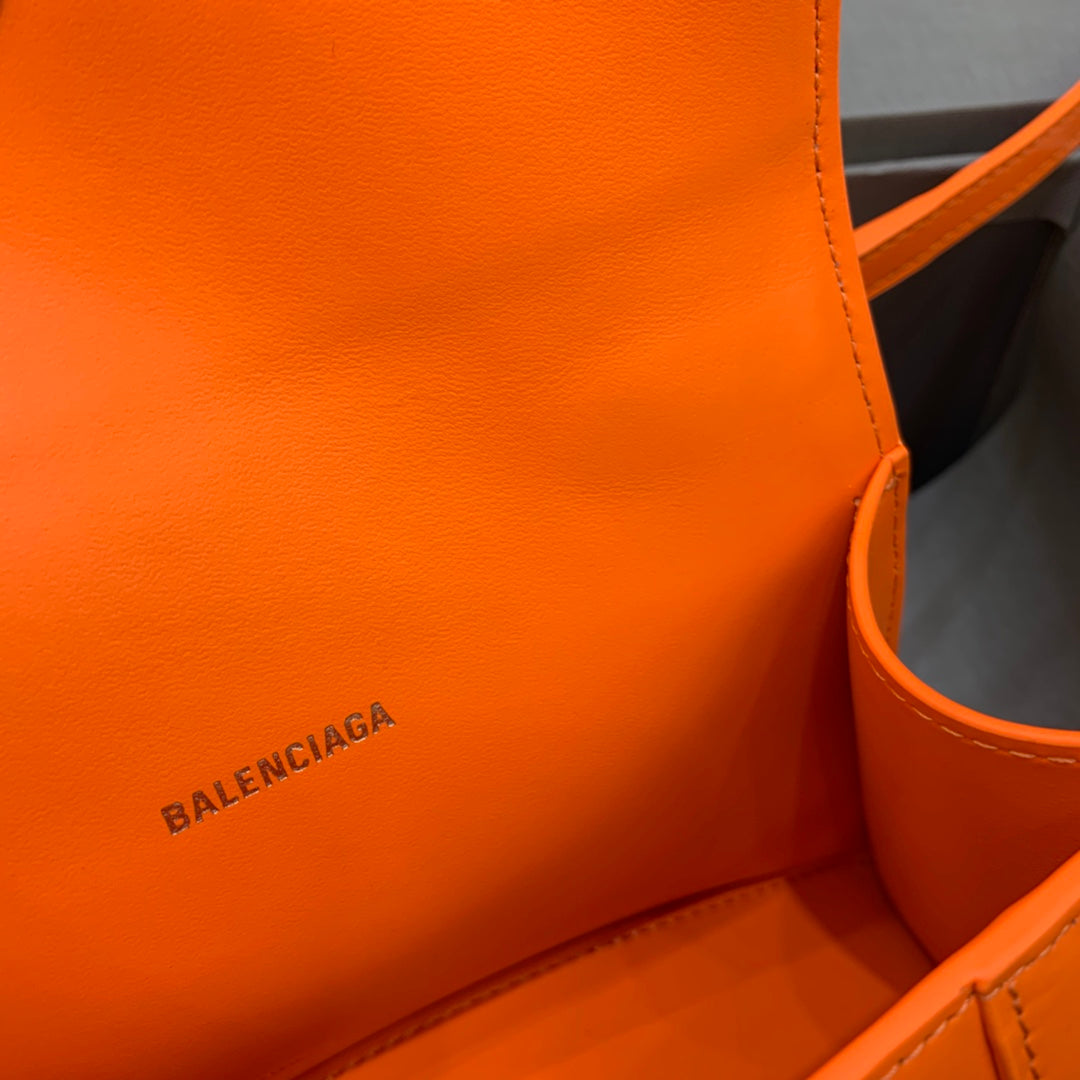 【mini號】💁🏿‍♀原單Balencia巴黎家，本季重磅【平紋橙色橙扣】沙漏包，尺寸：19-8-11cm#15640