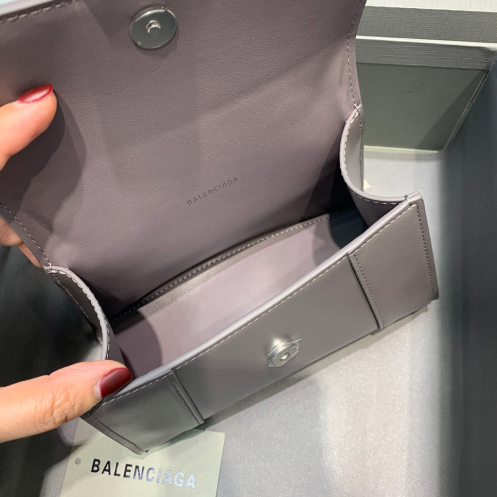 【mini號】💁🏿‍♀原單Balencia巴黎家，本季重磅【煙灰色】沙漏包，尺寸：19-8-11cm#15640