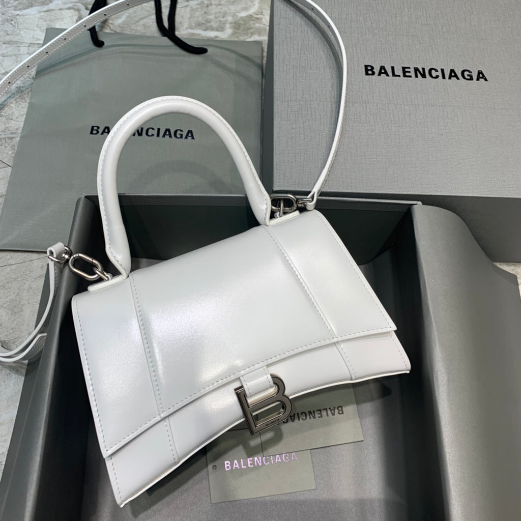 【小號】💁🏿‍♀原單Balencia巴黎家，本季重磅【平紋白銀扣】沙漏包，尺寸：23-10-14cm⚠搜592833型號#15700