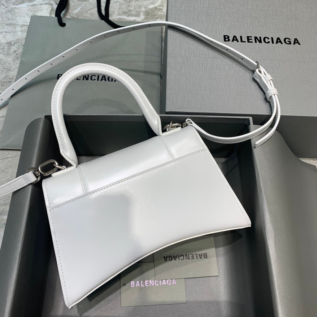 【小號】💁🏿‍♀原單Balencia巴黎家，本季重磅【平紋白銀扣】沙漏包，尺寸：23-10-14cm⚠搜592833型號#15700