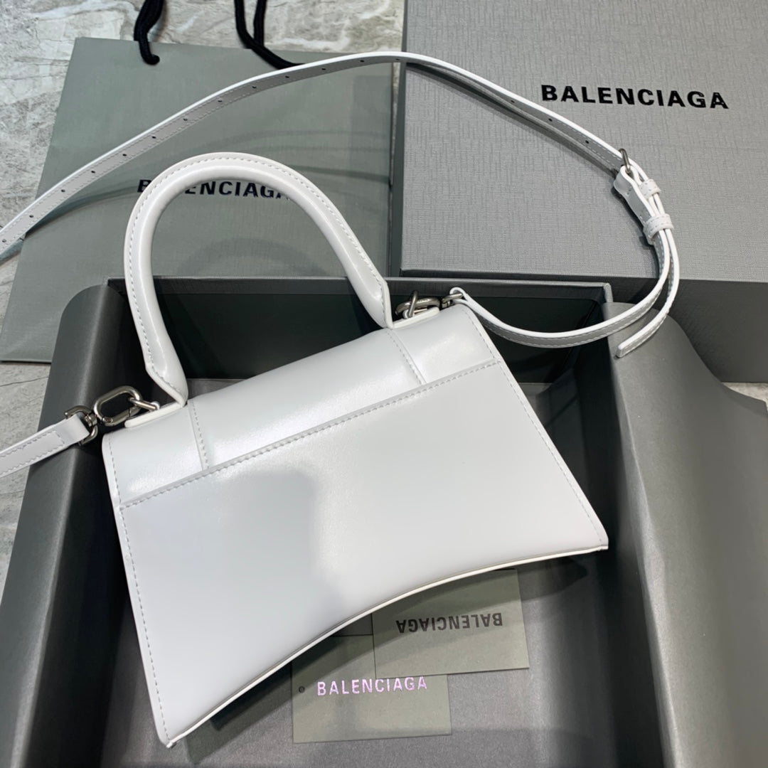 【小號】💁🏿‍♀原單Balencia巴黎家，本季重磅【平紋白銀扣】沙漏包，尺寸：23-10-14cm⚠搜592833型號#15700